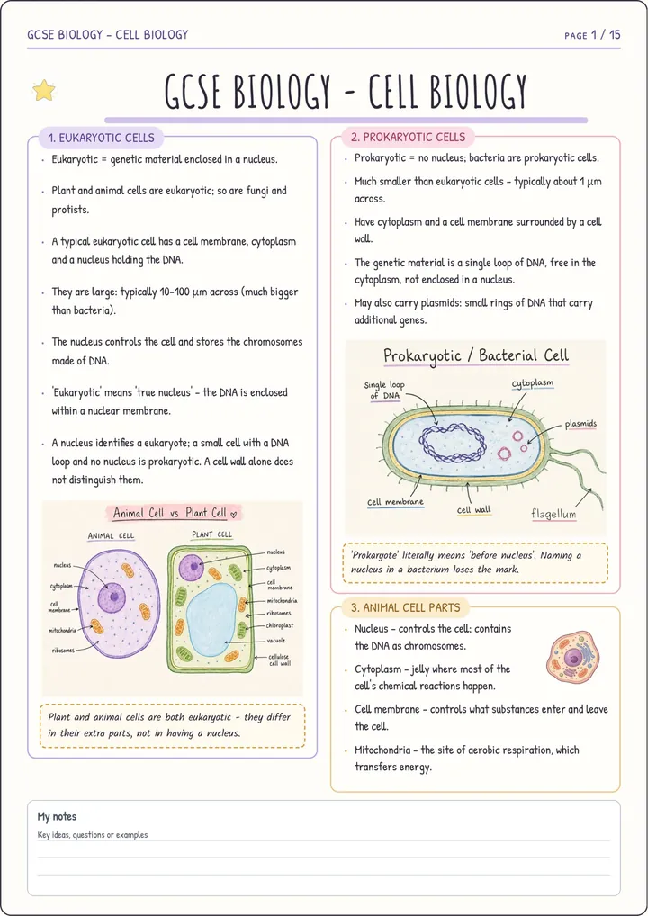 GCSE Biology notes page